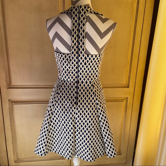 NWT Anthropologie Eight Sixty Blue Gold Dress SZ M - Picture 3 of 9